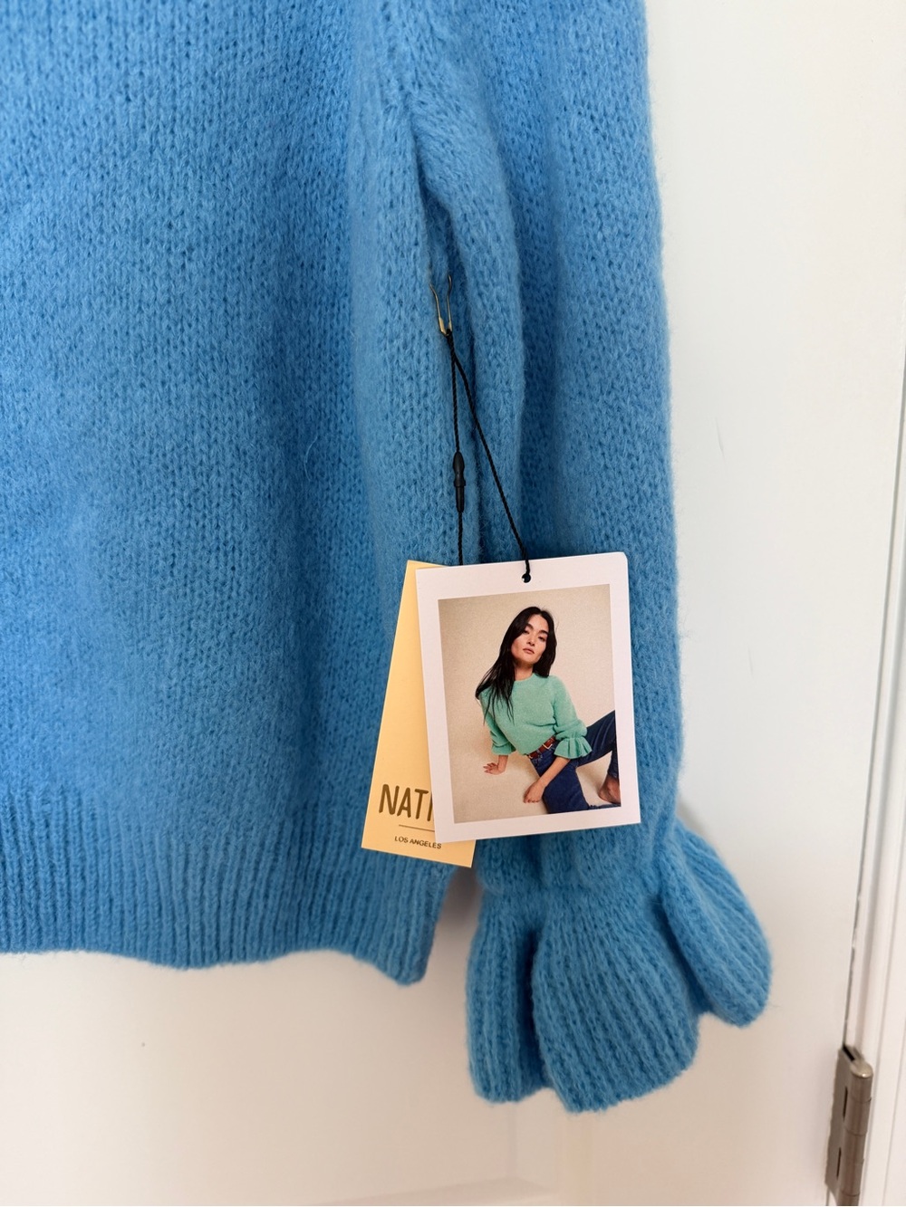 Nation LTD Blue Ruffle-Sleeve Knit Sweater - Women's - Picture 5 of 7